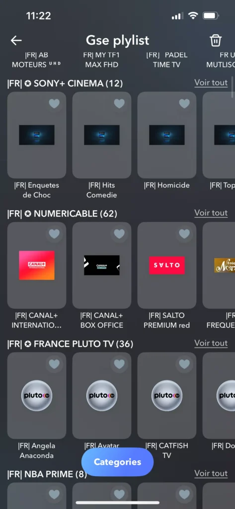 series, live channels, and movies